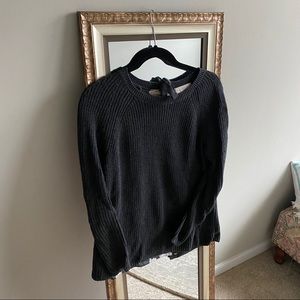 LOFT sweater with open, flowered back